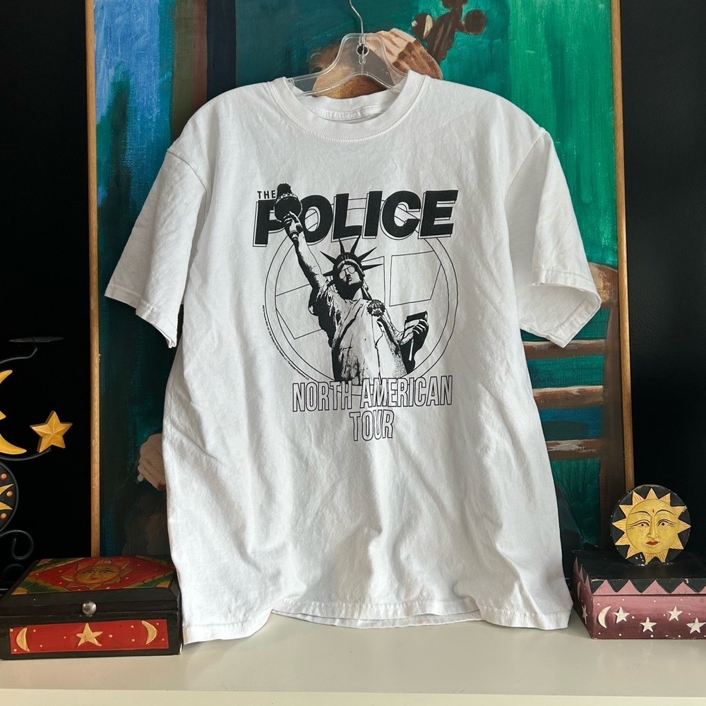 The Police White Graphic Tee - North American Tour Large